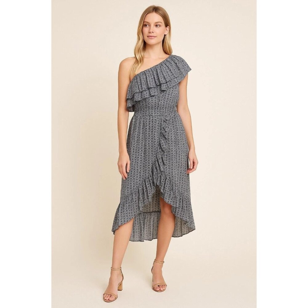 ☀️Sale Misa Los Angeles Riya Dress High Low Midi off one shoulder  Sz Med